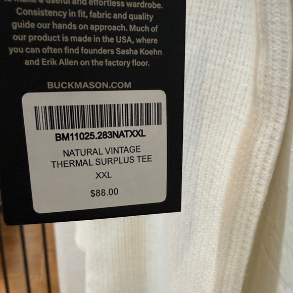 Buck Mason Natural Vintage Thermal Tee - Picture 2 of 8